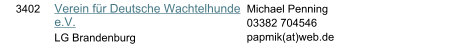 3402 Verein f�r Deutsche Wachtelhunde e.V. LG Brandenburg Michael Penning 03382 704546 papmik(at)web.de